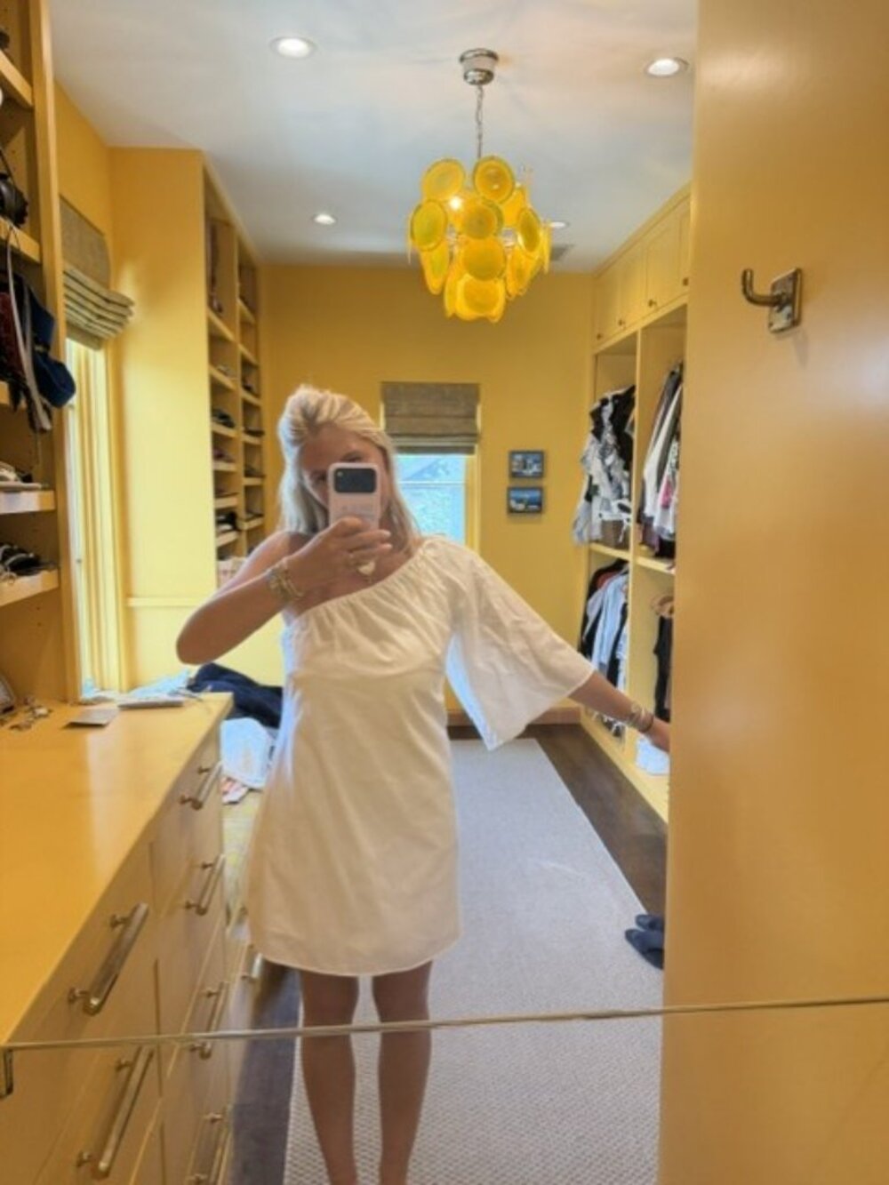 Commense Asymmetrical White Mini Dress